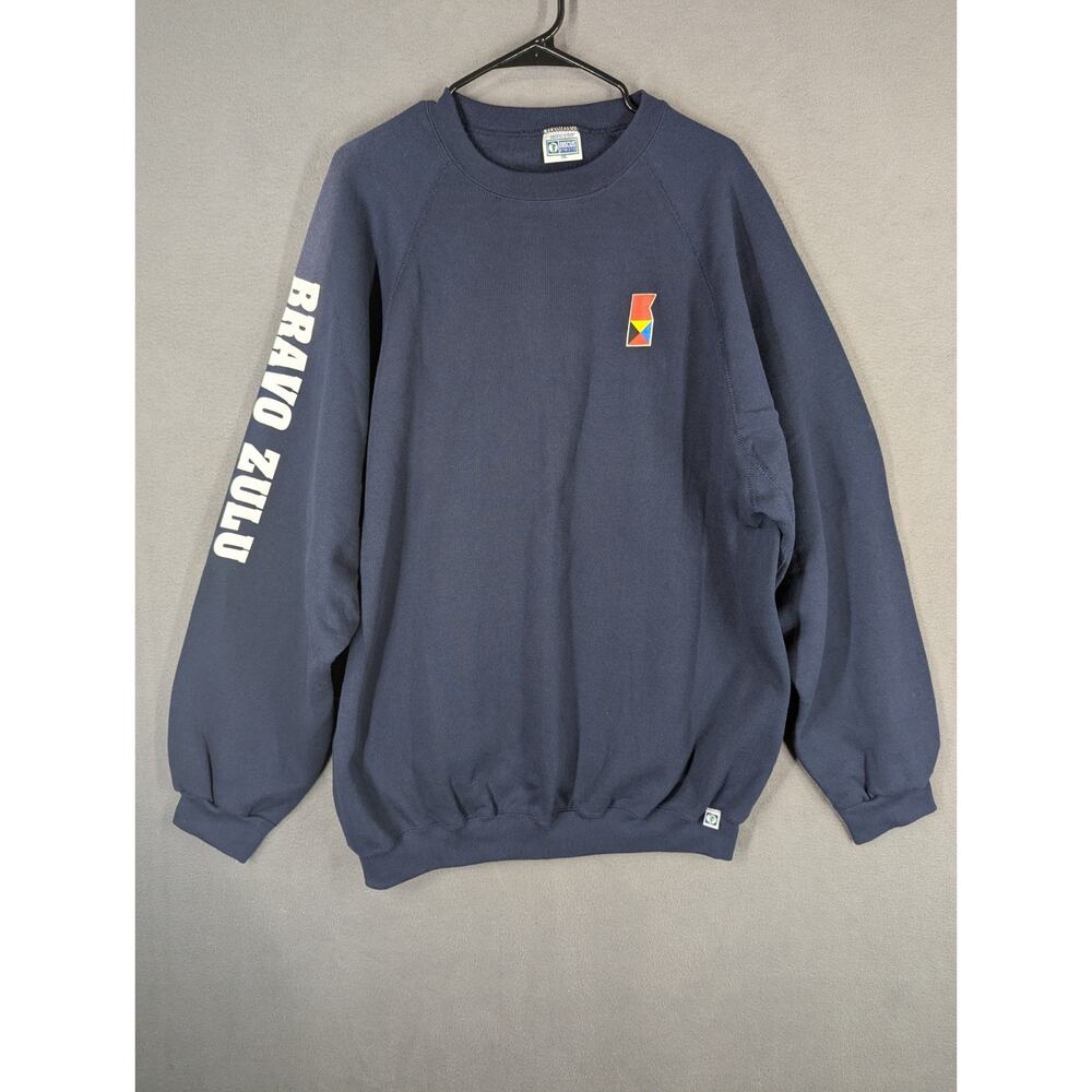 90s Vintage Discus FedEx Navy Faded 2XL Sweatshirt Bravo Zulu Award